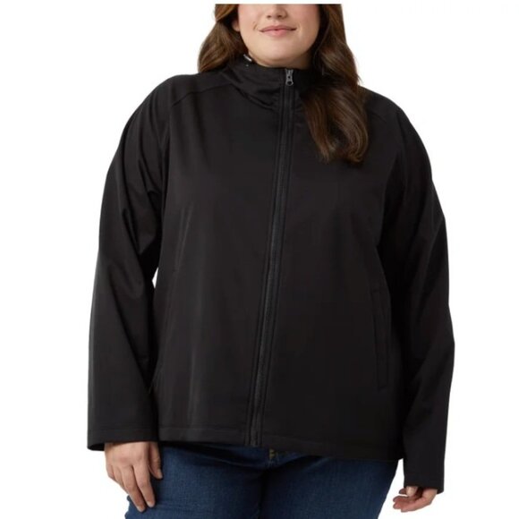 32 Degrees Heat Womens Black Full-Zip Hooded Softshell Jacket XL a1674 - Picture 1 of 11
